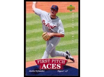 2007 Upper Deck First Edition Baseball Justin Verlander First Pitch Aces #FPA-JV Detroit Tigers