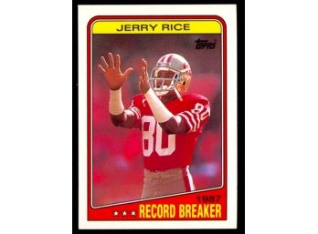 1988 Topps Football 1987 Record Breaker Jerry Rice #6 San Francisco 49ers HOF Vintage