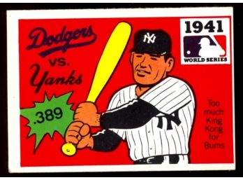 1971 Topps World Series Baseball 1941 World Series Dodgers Vs Yankees #39