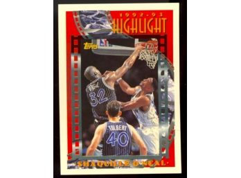 1993 Topps Shaquille O'Neal Highlight #3 Orlando Magic Los Angeles Lakers HOF