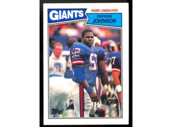 1987 Topps Football Pepper Johnson Rookie Card #28 New York Giants RC