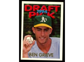 1995 Topps Baseball 1994 Draft Pick Ben Grieve Rookie Card #212 Oakland Athletics