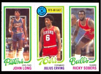 1980 Topps Basketball Julius Erving, John Long, Rickey Sobers #1 #49 #88 Vintage HOF