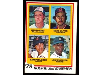 1978 Topps Baseball Rookie 2nd Basemen #704 Garth Iorg, Dave Oliver, Sam Perlozzo, Lou Whitaker RC