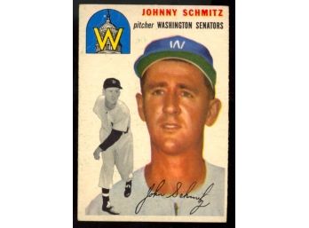 1954 Topps Baseball Johnny Schmitz #33 Washington Senators Vintage Card