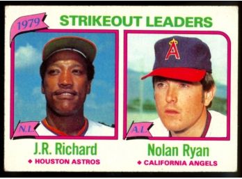 1980 Topps Baseball 1979 Strikeout Leaders JR Richard Nolan Ryan #206 Vintage HOF