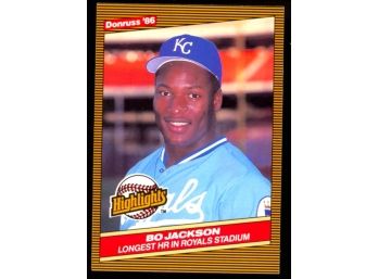1986 Donruss Highlights Baseball Bo Jackson Rookie Card #43 Kansas City Royals RC