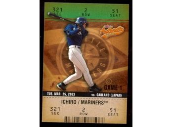 2003 Fleer Authenix Baseball Ichiro Suzuki #68 Seattle Mariners HOF