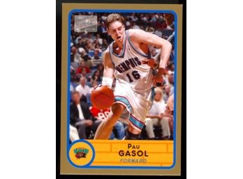 2003-04 Bazooka Basketball Pau Gasol Gold #54 Memphis Grizzlies Los Angeles Lakers HOF