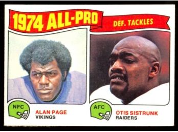 1975 Topps Football 1974 All Pro Defensive Tackles Alan Page Otis Sistrunk #214 Vintage