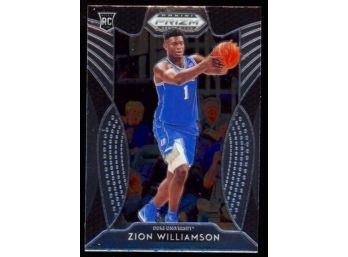 2019 Prizm Draft Picks Basketball Zion Williamson Rookie Card #64 Duke Blue Devils New Orleans Pelicans RC