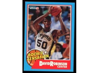 1990 Fleer Basketball David Robinson Rookie Sensation #1 San Antonio Spurs HOF