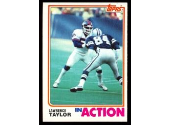 1982 Topps Football Lawrence Taylor In Action Rookie Card #435 New York Giants HOF RC