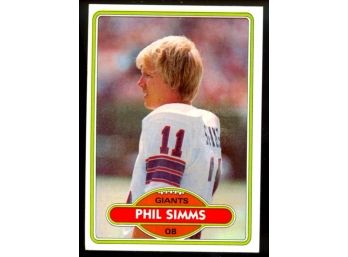 1980 Topps Football Phil Simms Rookie Card #225 New York Giants Vintage RC
