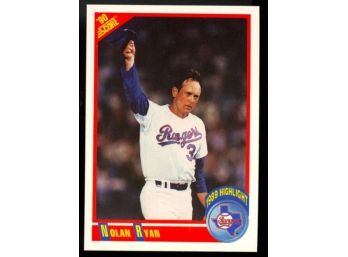 1990 Score Baseball Nolan Ryan 1989 Highlight 5000 K's #696 Texas Rangers HOF