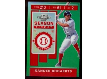 2020 Chronicles Contenders Optic Baseball Xander Bogaerts Green Season Ticket /50 #29 Boston Red Sox