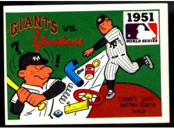 1971 Fleer World Series Baseball 1951 Giants Vs Yankees #49 Ed Lopat