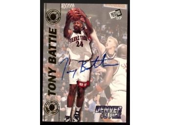 1997 Press Pass Basketball Tony Battie Rookie Autograph Denver #5 Pick