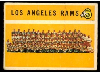 1960 Topps Football Los Angeles Rams Checklist Team Card #71 Vintage *writing On Back*