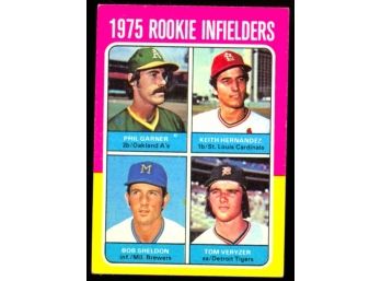 1975 Topps Baseball Rookie Infielders Phil Garner, Keith Hernandez, Bob Sheldon, Tom Veryzer #623 Vintage RC