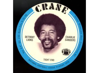 1976 Crane Potato Chips Charlie Sanders Detroit Lions Vintage