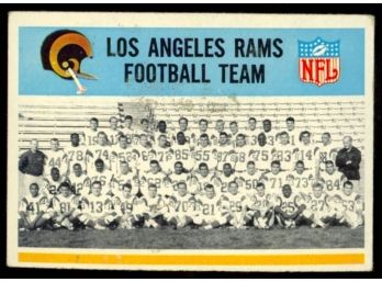 1966 Philadelphia NFL Los Angeles Rams Football Team Card #92 Vintage *writing*