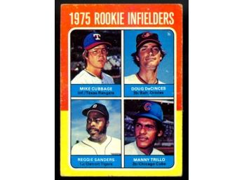 1975 Topps Baseball Rookie Infielders Mike Cubbage Doug Decinces Reggie Sanders Manny Trillo #617 Vintage RC