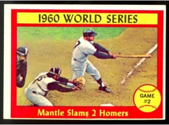 1961 Topps Baseball Mickey Mantle 1960 World Series Game 2 #307 New York Yankees Vintage HOF
