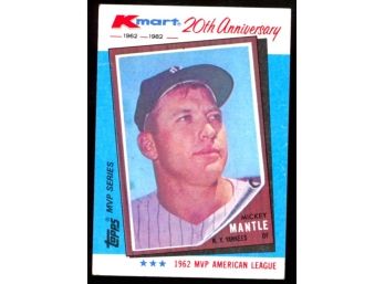 1982 K-Mart 20th Anniversary Mickey Mantle 1962 MVP #1 New York Yankees Vintage HOF