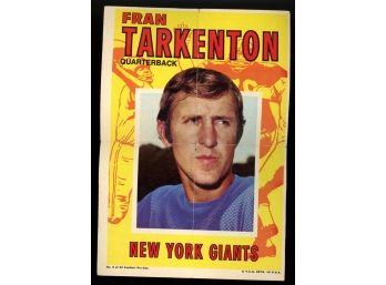 1971 Topps Football Fran Tarkenton Pin Up Poster #5 New York Giants Vintage HOF
