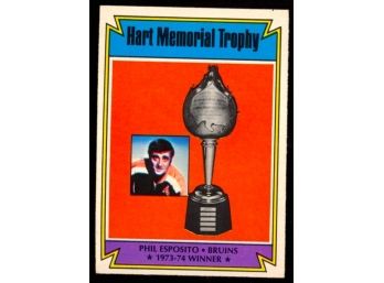1974-75 Topps Hockey Phil Esposito Hart Memorial Trophy #244 Boston Bruins HOF