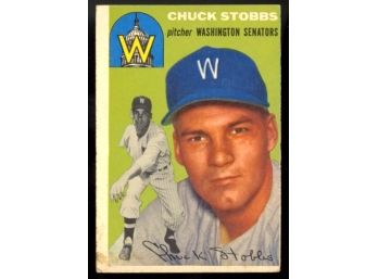 1954 Topps Baseball Chuck Stobbs #185 Washington Senators Vintage