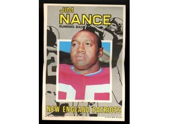 1971 Topps Football Poster Jim Nance #15 New England Patriots Vintage