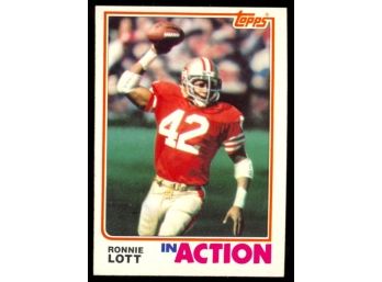1982 Topps Football Ronnie Lott In Action Rookie Card #487 San Francisco 49ers Vintage RC HOF