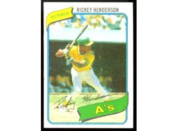 1980 Topps Baseball Rickey Henderson Rookie Card #482 Oakland Athletics Vintage RC HOF