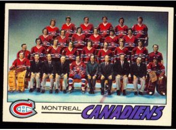 1977 Topps Hockey Montreal Canadiens Team Checklist #80 Vintage