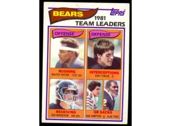 1982 Topps Football 1981 Chicago Bears Team Leaders Walter Payton, Gary Fencik, Ken Margerium, Alan Page #292