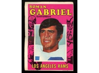 1971 Topps Football Poster Roman Gabriel Pin Up #8 Los Angeles Rams Vintage *see Condition*
