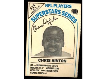 1986 Dairy Pad Milk OJ NFL Players Superstars Series Chris Hinton #24 Indianapolis Colts Vintage