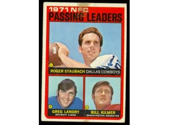 1972 Topps Football 1971 NFC Passing Leaders Roger Staubach Greg Landry Bill Kilmer #4 Vintage HOF