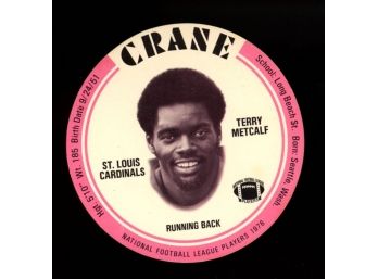 1976 Crane Potato Chips Terry Metcalf St Louis Cardinals Vintage Football