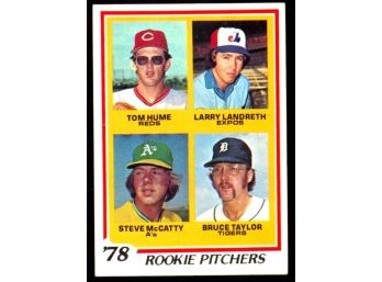 1978 Topps Baseball Rookie Pitchers Tom Hume, Larry Landreth, Steve McCatty, Bruce Taylor #701 Vintage RC