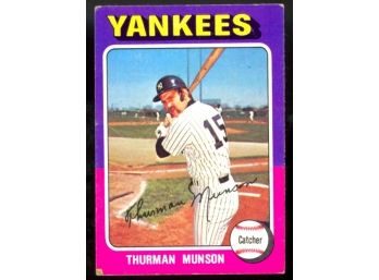 1975 Topps Baseball Thurman Munson #20 New York Yankees Vintage