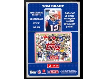 2008 Topps Kick-off Puzzle Tom Brady #2 New England Patriots 7x Super Bowl Champ HOF