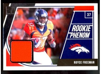 2018 Donruss Football Rookie Phenom Royce Freeman Player Worn Patch #23 Denver Broncos RC