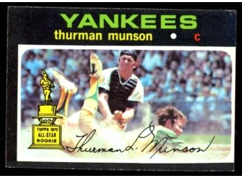 1971 Topps Baseball Thurman Munson All Star Rookie Cup #5 New York Yankees Vintage RC