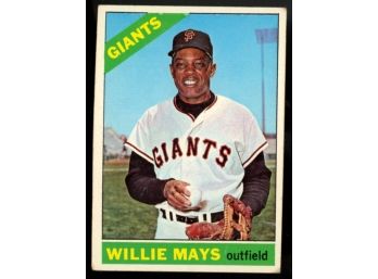 1966 Topps Baseball Willie Mays #1 San Francisco Giants Vintage HOF