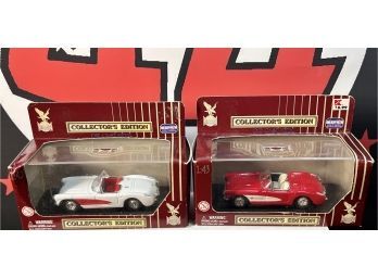 LOT OF 2 ~ ROAD LEGENDS ~ COLLECTORS EDITION ~ 1957 CORVETTES RED & WHTE ~ NEW IN BOX