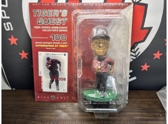 Tiger's Quest ~ Tiger Woods Bobblehead With Collector's Series Trading Card Factory Sealed Box