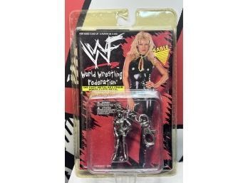 1998 WWF Sable Die Cast Metal Key Chain In Sealed Box Placo Toys